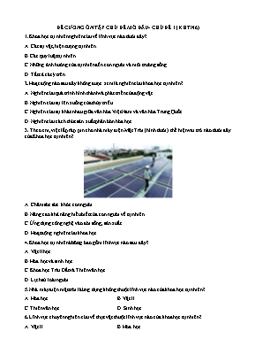 Đề cương ôn tập môn Khoa hoc tư nhiên Lớp 6  - Chủ đề 1
